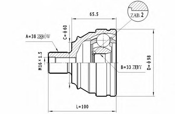 Шарнирный комплект, приводной вал STATIM C.311