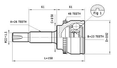 Шарнирный комплект, приводной вал STATIM C.595