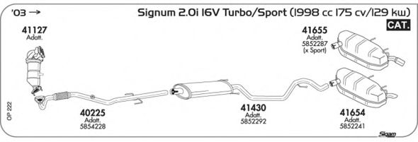 Система выпуска ОГ SIGAM OP222