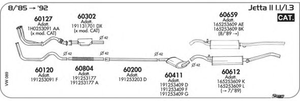 Система выпуска ОГ SIGAM VW089