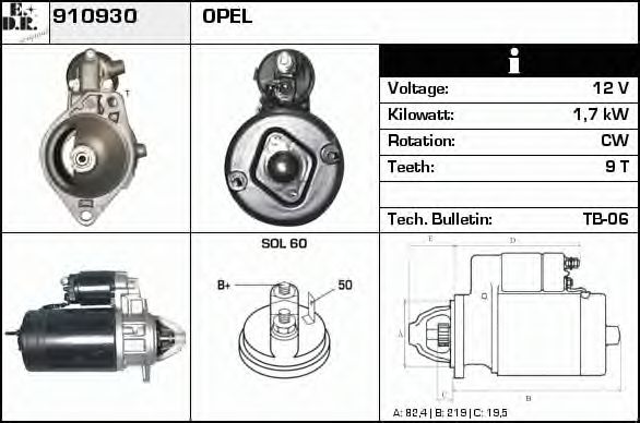 Стартер EDR 910930