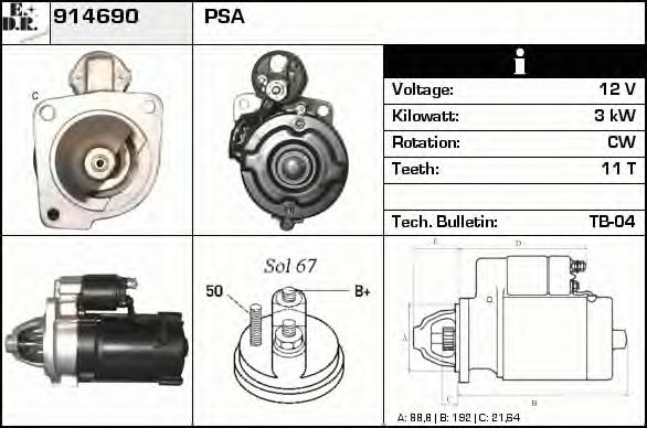 Стартер EDR 914690
