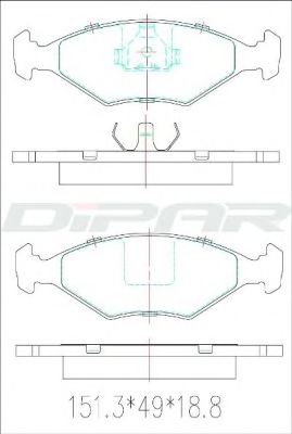 Комплект тормозных колодок, дисковый тормоз DITAS DFB2416