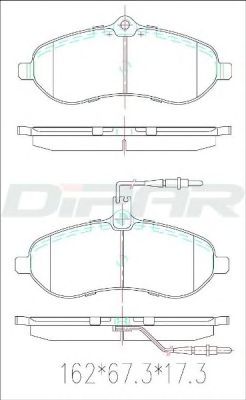 Комплект тормозных колодок, дисковый тормоз DITAS DFB2934