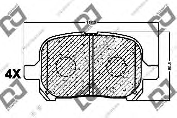 Комплект тормозных колодок, дисковый тормоз DJ PARTS BP1001