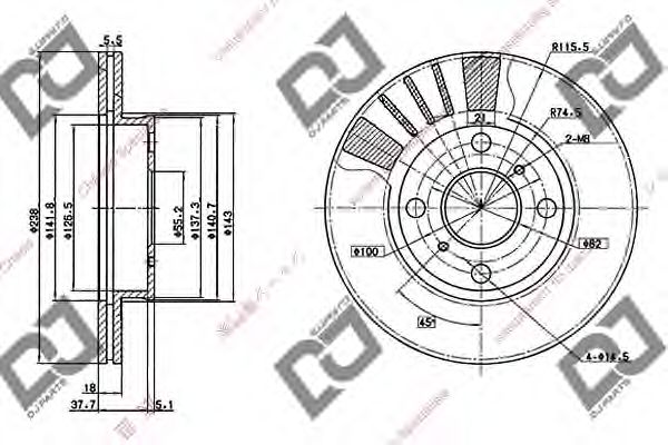 Тормозной диск DJ PARTS BD1010