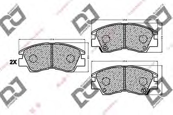 Комплект тормозных колодок, дисковый тормоз DJ PARTS BP1015