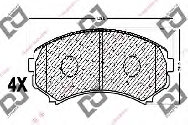 Комплект тормозных колодок, дисковый тормоз DJ PARTS BP1018