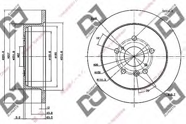 Тормозной диск DJ PARTS BD1019