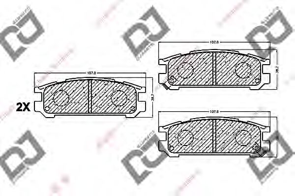 Комплект тормозных колодок, дисковый тормоз DJ PARTS BP1037