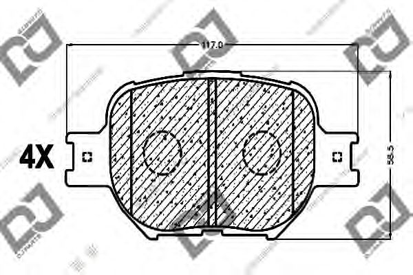 Комплект тормозных колодок, дисковый тормоз DJ PARTS BP1050