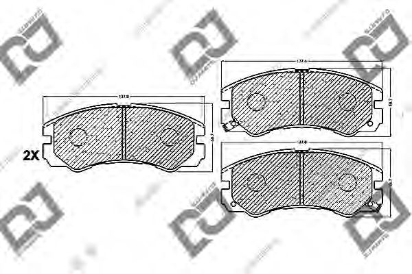 Комплект тормозных колодок, дисковый тормоз DJ PARTS BP1052