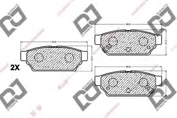 Комплект тормозных колодок, дисковый тормоз DJ PARTS BP1057