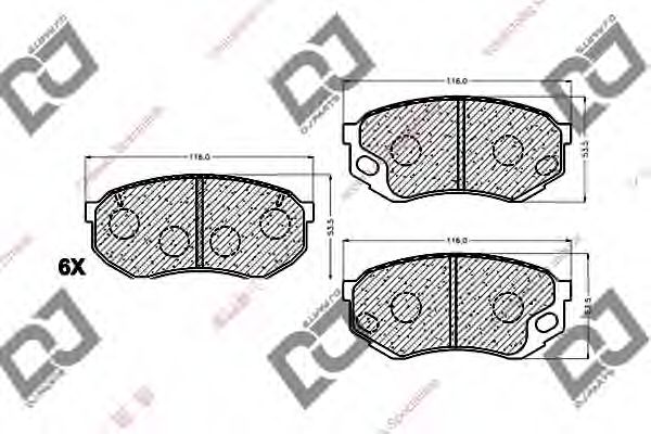 Комплект тормозных колодок, дисковый тормоз DJ PARTS BP1058