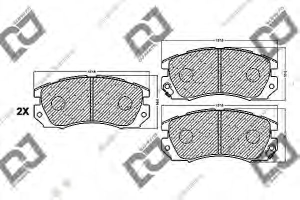 Комплект тормозных колодок, дисковый тормоз DJ PARTS BP1061