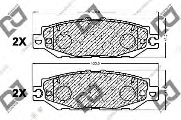 Комплект тормозных колодок, дисковый тормоз DJ PARTS BP1070