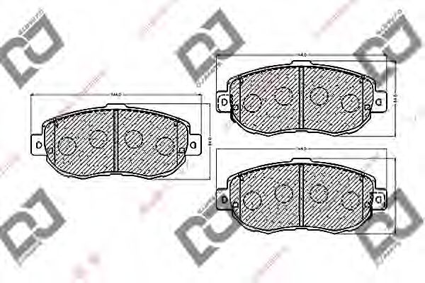 Комплект тормозных колодок, дисковый тормоз DJ PARTS BP1071