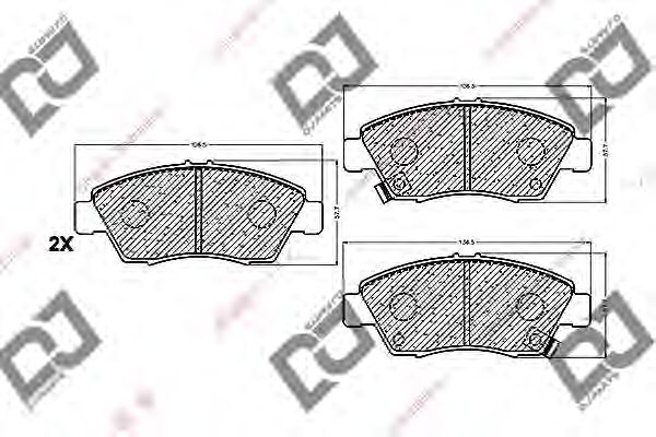 Комплект тормозных колодок, дисковый тормоз DJ PARTS BP1081