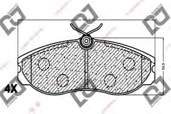 Комплект тормозных колодок, дисковый тормоз DJ PARTS BP1089