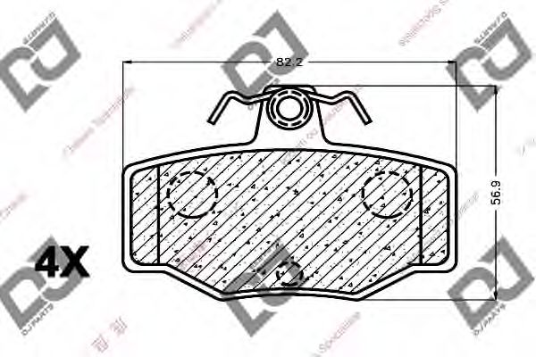 Комплект тормозных колодок, дисковый тормоз DJ PARTS BP1090