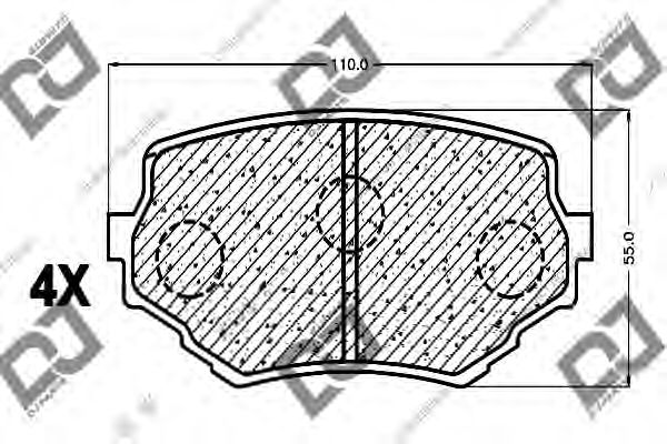 Комплект тормозных колодок, дисковый тормоз DJ PARTS BP1097