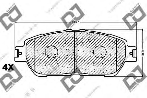 Комплект тормозных колодок, дисковый тормоз DJ PARTS BP1145