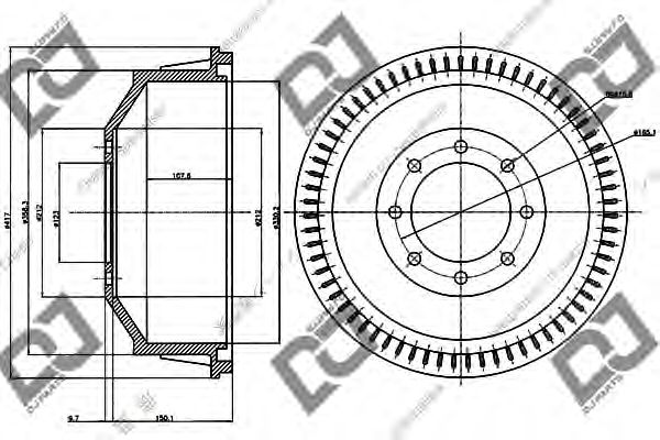 Тормозной барабан DJ PARTS BR1009