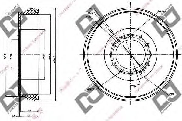 Тормозной барабан DJ PARTS BR1011