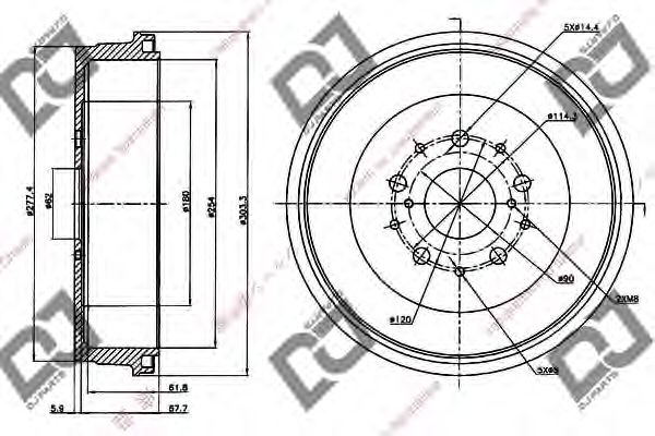 Тормозной барабан DJ PARTS BR1013