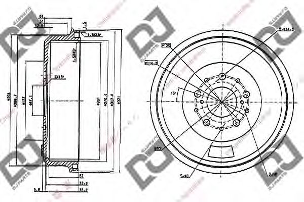 Тормозной барабан DJ PARTS BR1027