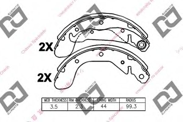 Комплект тормозных колодок DJ PARTS BS1134