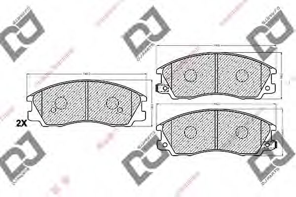 Комплект тормозных колодок, дисковый тормоз DJ PARTS BP1132