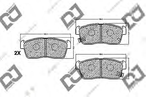 Комплект тормозных колодок, дисковый тормоз DJ PARTS BP1166