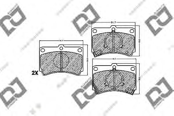 Комплект тормозных колодок, дисковый тормоз DJ PARTS BP1193