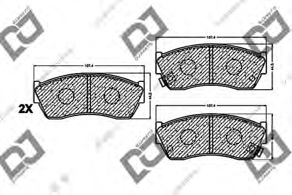 Комплект тормозных колодок, дисковый тормоз DJ PARTS BP1217