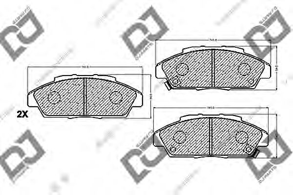 Комплект тормозных колодок, дисковый тормоз DJ PARTS BP1219