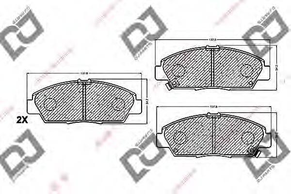 Комплект тормозных колодок, дисковый тормоз DJ PARTS BP1223