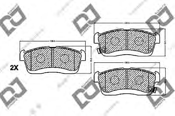 Комплект тормозных колодок, дисковый тормоз DJ PARTS BP1228