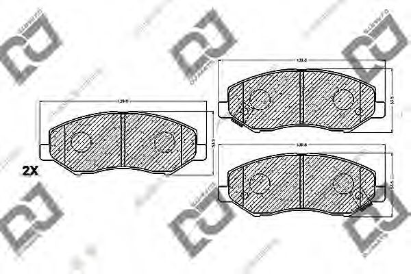 Комплект тормозных колодок, дисковый тормоз DJ PARTS BP1239