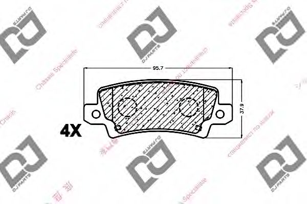 Комплект тормозных колодок, дисковый тормоз DJ PARTS BP1250