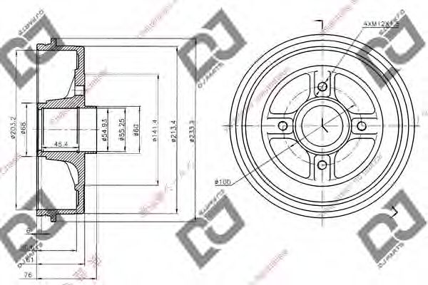 Тормозной барабан DJ PARTS BR1043