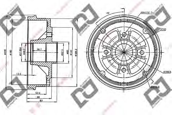 Тормозной барабан DJ PARTS BR1044