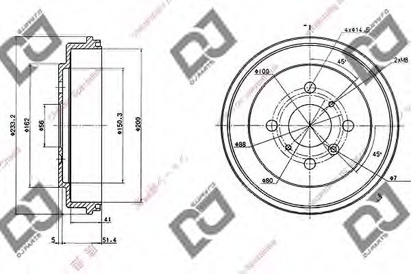 Тормозной барабан DJ PARTS BR1049