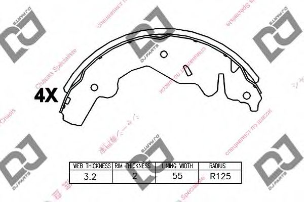 Комплект тормозных колодок DJ PARTS BS1155