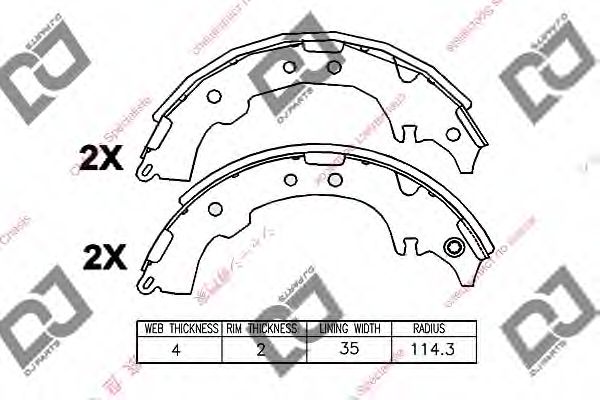 Комплект тормозных колодок DJ PARTS BS1244