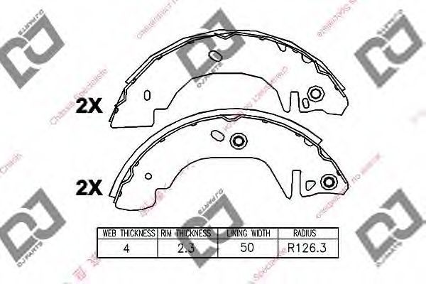 Комплект тормозных колодок DJ PARTS BS1293