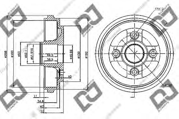 Тормозной барабан DJ PARTS BR1054