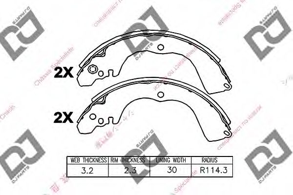 Комплект тормозных колодок DJ PARTS BS1367