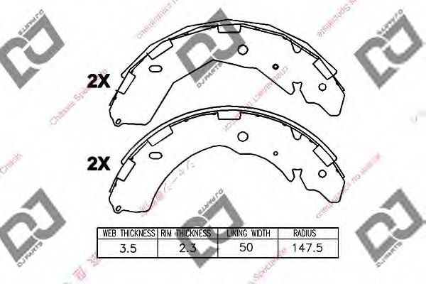 Комплект тормозных колодок DJ PARTS BS1370