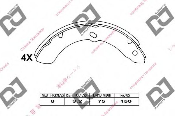 Комплект тормозных колодок DJ PARTS BS1023